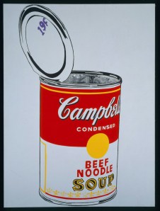 Andy Warhol. Big Campbell's Soup Can, 19¢ (Beef Noodle), 1962. Acrylic and graphite on canvas, The Menil Collection, Houston. © 2012 The Andy Warhol Foundation for the Visual Arts, Inc. / Artists Rights Society (ARS), New York