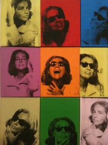 Fragment of Andy Warhol’s silkscreen on canvas, Ethel Scull 36 Times. Jointly owned by the Whitney Museum of American Art and The Metropolitan Museum of Art; Gift of Ethel Redner Scull, 2001