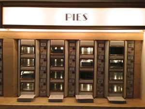 Installation view of the pie section of the historic Automat