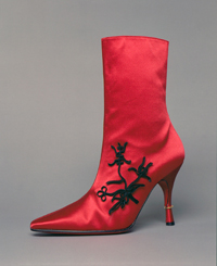 Second-skin Louboutin satin boots (1994-95 Fall collection)