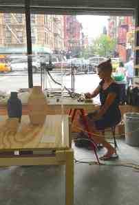 Larisa Daiga uses Unfold's Stratigraphic Manufactury (3D ceramic device) to make coil pots from Gowanus sludge