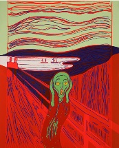 Warhol’s 1984 silkscreen, The Scream (After Munch). Source: Part of the founding collection contributed by The Andy Warhol Foundation for the Visual Arts to The Andy Warhol Museum;  ©2013 AWFVA/ ARS, NY