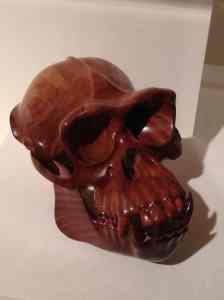 Laurel Roth's Hominid Chimpanze (2011) from vere wood with Swarovsky crystals in the teeth