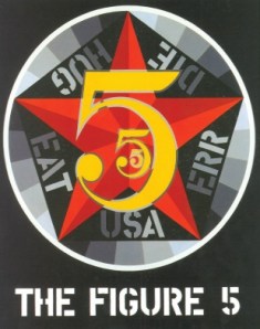 Indiana uses Mr. Demuth for inspiration in his 1963 oil, The Figure Five. Source: Smithsonian American Art Museum/Art Resource ©2013 Morgan Art Foundation, ARS, NY