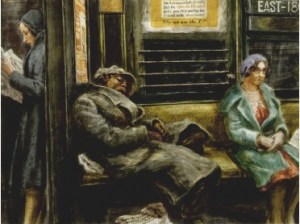 Reginald Marsh asks commuters a question in Why Not Use the “L”?, 1930