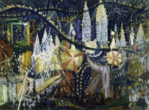 Stella’s 1913 take on the magic of Coney Island’s main attraction, Luna Park