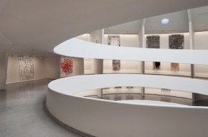 Stunning installation of Christopher Wool’s work in Mr. Wright’s building. Photo: David Heald.