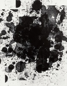 Wool’s untitled 2000 work, silkscreen on linen on the top-floor gallery. © Christopher Wool