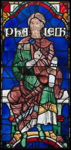 Phalech, one of Noah’s descendants, one of Canterbury’s original 86 stained-glass panels (1178-1780) 