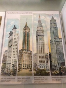 Illustrations of the world’s tallest skyscrapers in 1899 to 1918, all in Manhattan. 