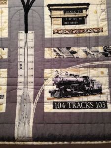 Kim Gimblette's quilt was one of the few to focus on the track diagrams and East Side Access