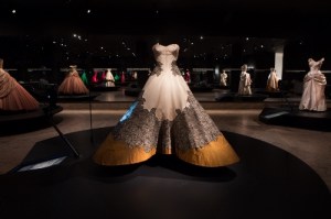 Clover Leaf Ball Gown – a 1953 silk faille, shantung, and black lace sculpture by Mr. James. Part of the Brooklyn Collection at The Met