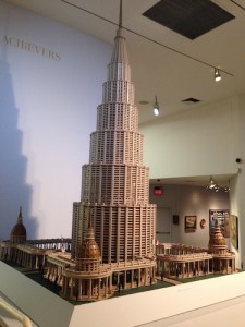 The Encyclopedic Palace, created by Maurino Auriti, an auto body mechanic, in the 1950s from from wood, plastic, glass, metal, hair combs, and hobby kit parts