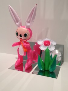 Inflatable Flower and Bunny, a cheeky take on minimalist work NYC galleries showcased in the 1970s