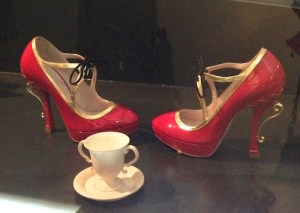 2008 Heels by Miu Miu next to a Wedgewood ice cream cup and saucer (1790-1800) 