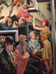 “City Activities with Subway” portion of America Today based on his portrait sketches 