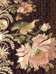 Close-up of embroidered velvet sample from 1800-1815, after which men preferred plain suits  