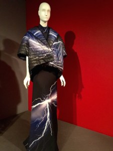 Show opens with 2014 synthetic knit and nylon jacket and dress by Istanbul designer Arzu Kaprol “Global Fashion Capitals” Museum at FIT June 2 – November 14, 2015 New York, New York