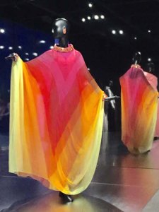 Her dramatic 1967 silk chiffon and embroidered crystal evening dress by Marc Bohan for Dior