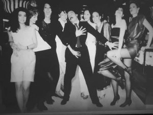 Photo of Antonio surrounded by "Antonio's girls" in the 1980s Installation views of “Antonio Lopez: Future Funk Fashion” El Museo del Barrio New York, New York June 14 – November 27, 2016
