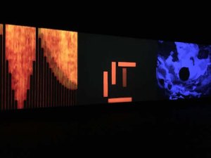 2012 recreation of Fischinger’s 1926 three-screen abstract movie Ramlichtkunst