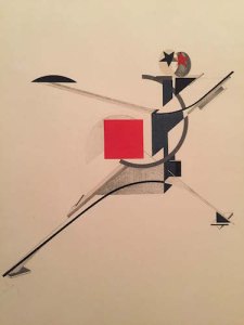 El Lissitzky 1923 litho honoring the 1920 restaging of the Cubo-Futurist opera “Victory Over the Sun”