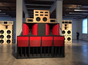 Mark Leckey’s 2001-2001 Sound System sculptures, which communicate all on their own